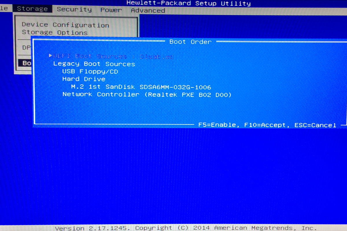 hp stream boot